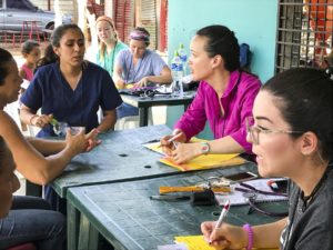 The group partnered with Honduras Outreach Inc. to set up a health clinic in a different location each day. 