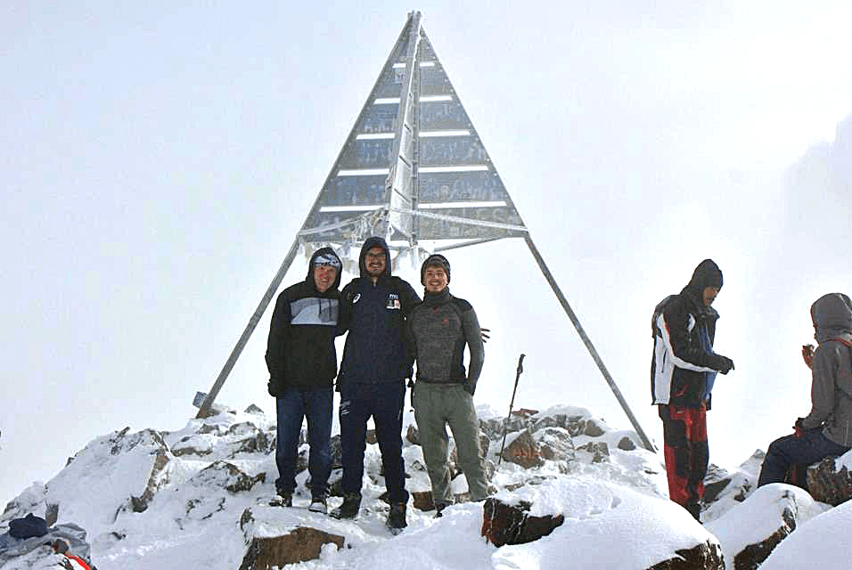 David Stokes, left, is shown at Mount Toubkal in Morocco.